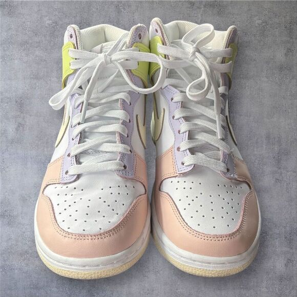 Nike Dunk High Women's Sneakers White/Cashmere‎ Lemon Twist Size 6.5 - Picture 3 of 6